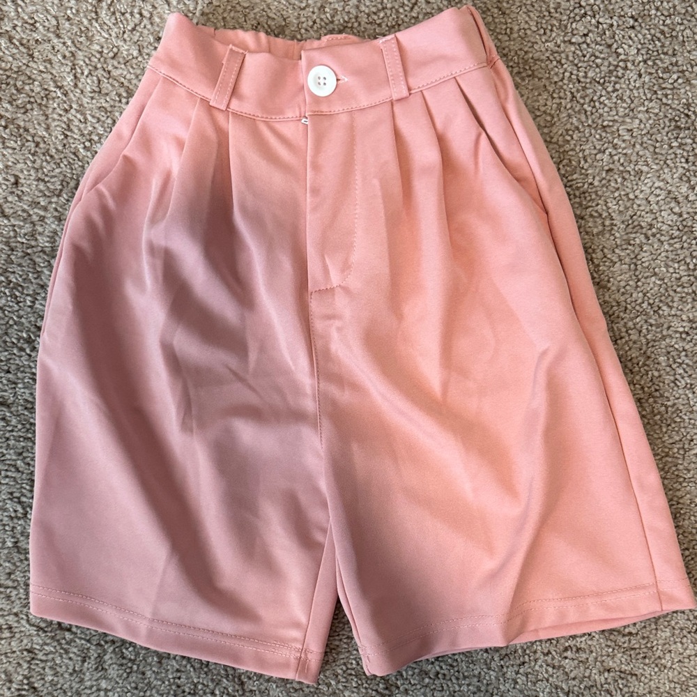 Pink High-Waisted Shorts
